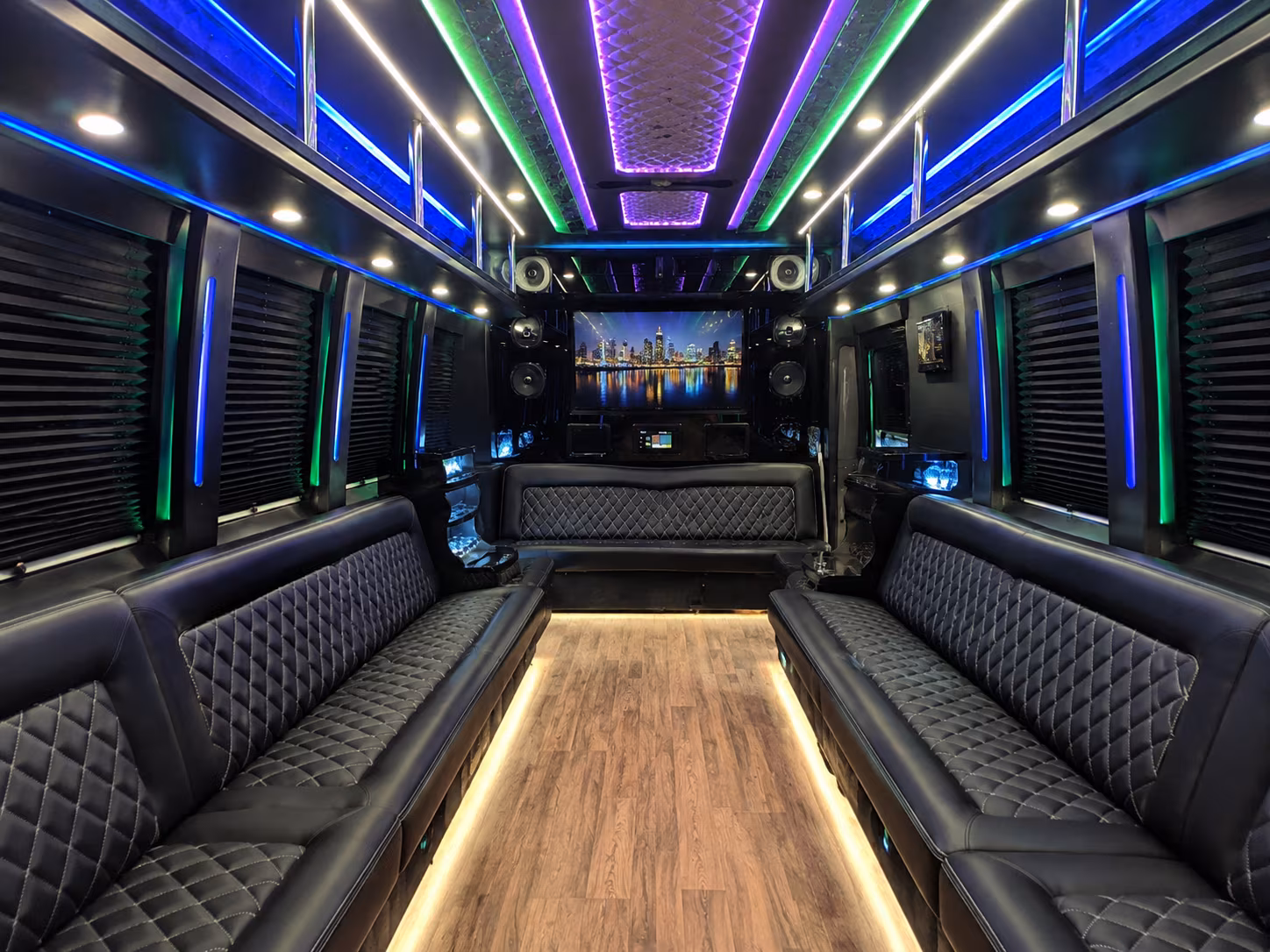 18 Passenger Party Bus Inside