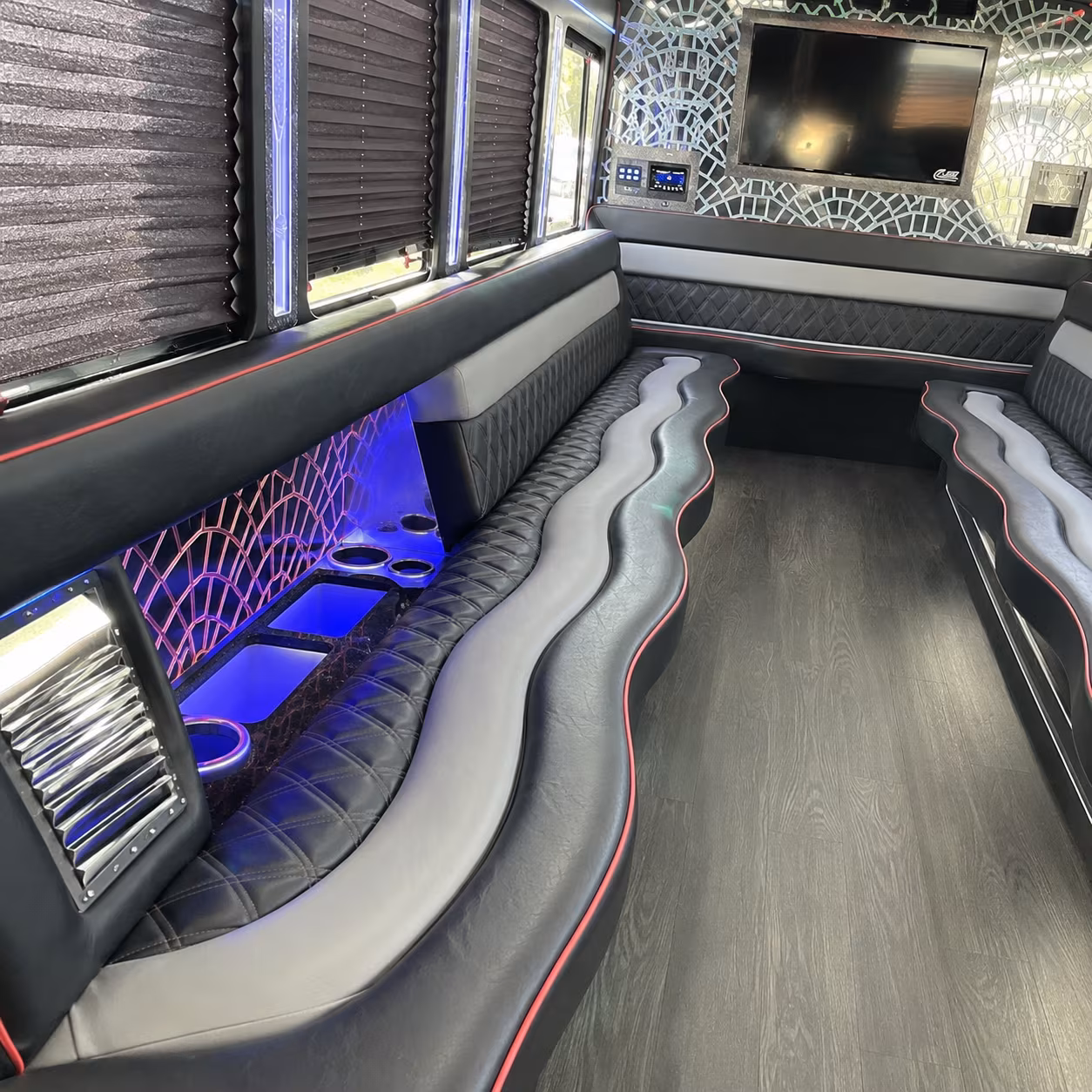 20 Passenger Party Bus Interior