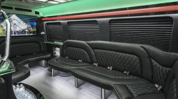 Interior of Charter Bus Company St. Petersburg's 14 Passenger Sprinter Limousine in St. Petersburg