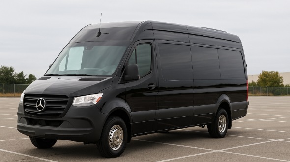 Exterior of Charter Bus Company Lakeland's 14 Passenger Sprinter Limousine in Lakeland