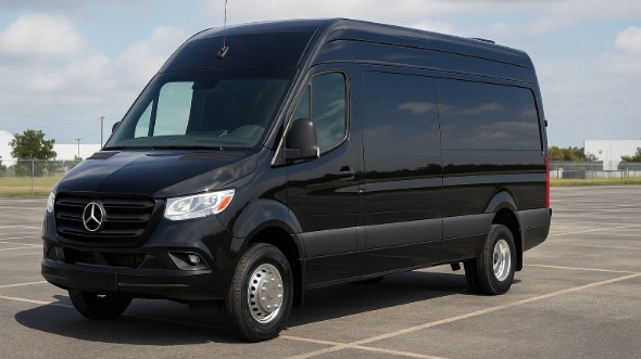 Exterior of Charter Bus Company Ocala's 14 Passenger Sprinter Limousine in Ocala