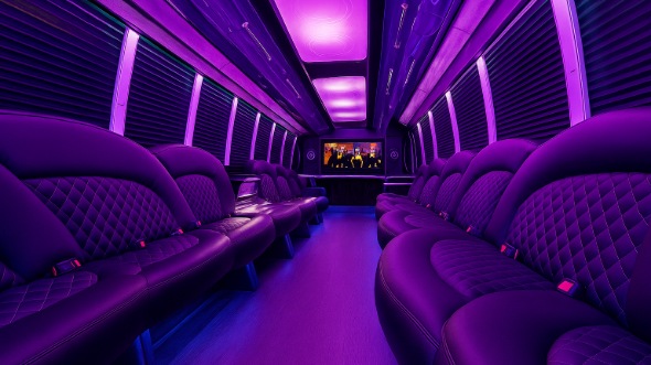 Interior of Charter Bus Company Ocala's 20 Passenger Party Bus in Ocala