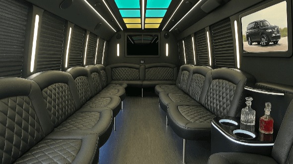 20 passenger party bus interior