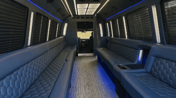 Interior of Charter Bus Company Lakeland's 25 Passenger Party Bus in Lakeland