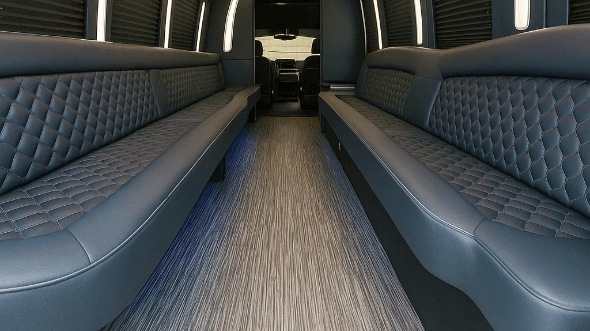 Interior of Charter Bus Company Jacksonville's 28 Passenger Party Bus in Jacksonville