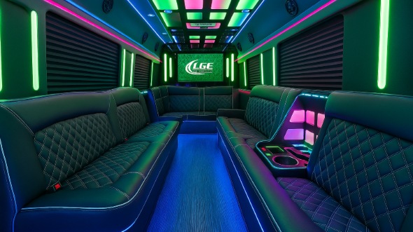 Interior of Charter Bus Company Clearwater's 30 Passenger Party Bus in Clearwater