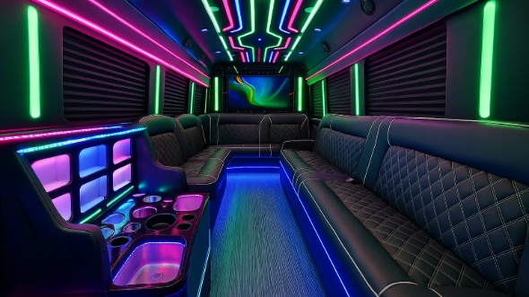 Interior of Charter Bus Company Pensacola's 50 Passenger Party Bus in Pensacola